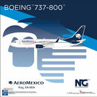 NGM58091 1:400 NG Model AeroMexico B737-800(S) Reg #XA-MIA