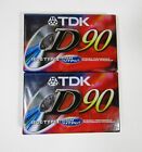 Lot Of 2 NEW TDK D90 Blank Cassette Tapes High Output IECI Type I, FREE SHIPPING