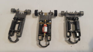 (3) AFX Tomy Mega G HO Slot Car parts Chassis. Untested. As-Is. For Parts.
