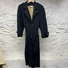 Vintage Austin Reed Double Breasted 100% Wool Long Belted Lined Overcoat Trench