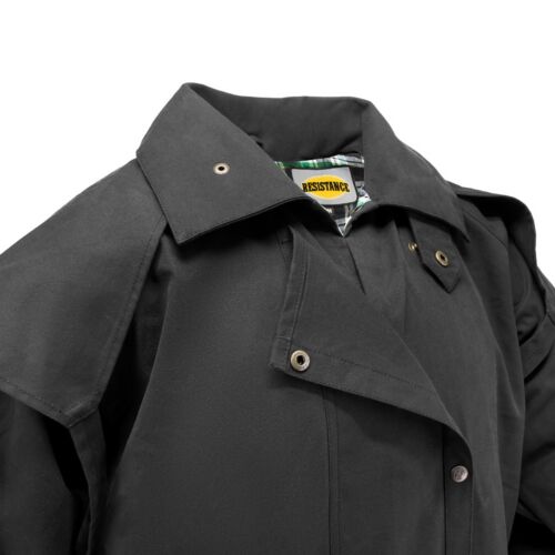 Unisex Duster Oilskin Coat Jacket Cotton Waterproof Black|Brown|Olive Free Shipp