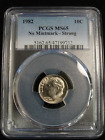 1982 No P Roosevelt Dime 10c Coin PCGS MS65 ERROR Missing Mintmark - Strong