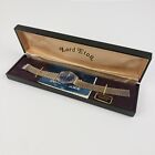 Vintage lord eton quartz Watch Blue Dial Stainless Steel Original Box