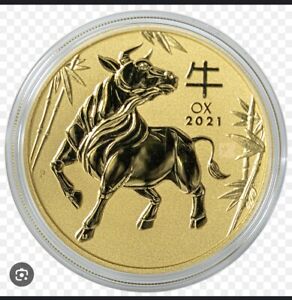 2021 Australia Year of the Ox Lunar III Series 1/10 Oz Gold Coin Perth Mint