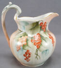 New ListingT & V Limoges Hand Painted Signed Red Currants Creamer Circa 1892 - 1907