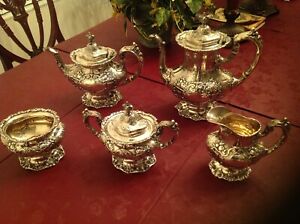 5 PIECE REED & BARTON FRANCIS I STERLING TEA AND COFFEE SET 1948