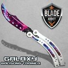 CSGO Practice Knife Balisong Butterfly Trainer - Non Sharp Dull - Galaxy White