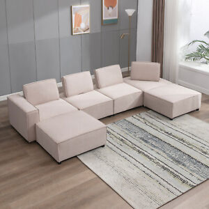 Convertible Modular Sectional Sofa, U Shaped Couch, Sofa Set for Living Room