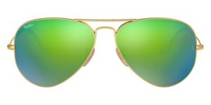 Ray-Ban Unisex Sunglasses RB3025 112/19 Gold Aviator Green Flash Mirrored 58mm