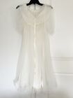 Vintage Vanity Fair Long Nightgown Set Robe Double Nylon Lace (Size 34)