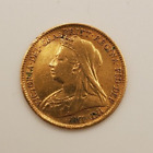 1900 Great Britain 1/2 Sovereign Queen Victoria British Gold Coin Warped