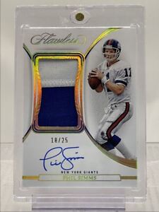 PHIL SIMMS 2022 FLAWLESS FOOTBALL PATCH AUTOGRAPH GIANTS AUTO /25 Q1895