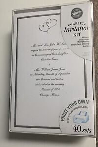 Wedding Wilton Complete Invitation Kit Print Your Own 40 Sets Unopened Box