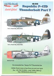 1/48 Lifelike Decals (48-045) Republic P-47D Thunderbolt Part 7