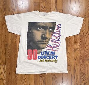 Vintage 90s Phil Collins 1990 Live In Concert But Seriously Bootleg T Shirt Tour