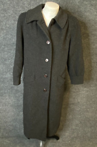 Vintage Manchester Clothes Women's Small Dark Gray Button Down Wool Trench Coat