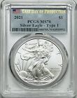 2021 AMERICAN SILVER EAGLE 1OZ TYPE-1 COIN PCGS MS70 LAST DAY OF PRODUCTION .999