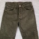 Vintage Levi's Jeans Mens 28x25 Green 501 Button Fly USA Made Cutoff Tag 31x36