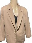 Sag Harbor Blazer Jacket Women Size 16 Brown Camel Wool Classic Pockets Button