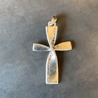 Wave Cross Sterling Silver Cross Pendant Uplifting Message