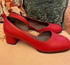 Red Camper 39 Leather Low Heels ballet flats comfy shoes side cut out
