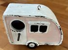 New ListingVintage Wooden Camper Bird House Painted Pink & White Washed 8” X 6” X 3.5”