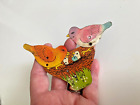 Vintage 1930s Tin Litho Colorful Made In Japan Bird Clicker Toy BIN