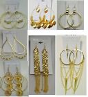 A-52 Wholesale  lot 10 pairs  Big Fashion Dangle Drop Gold Plated  Earrings
