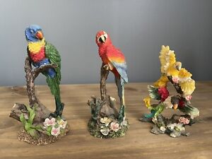 Tropical Bird Figurines Set Of Three