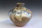 Huge Jeff Rogers Studio Pottery Vintage Vase Organic Wabi Sabi Salt Glaze Signed