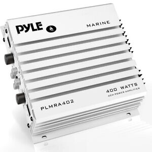 Pyle Hydra Marine Amplifier - Upgraded Elite Series 400 Watt 4 Channel Audio Amp