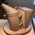 Vtg BEE HIVE SMOKER Leather Bellows, wood back/front, metal trim. Old/rust