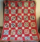 Beautiful Vintage Hand-Stitched Jacob's Ladder Quilt-Rescue Or Cutter-68