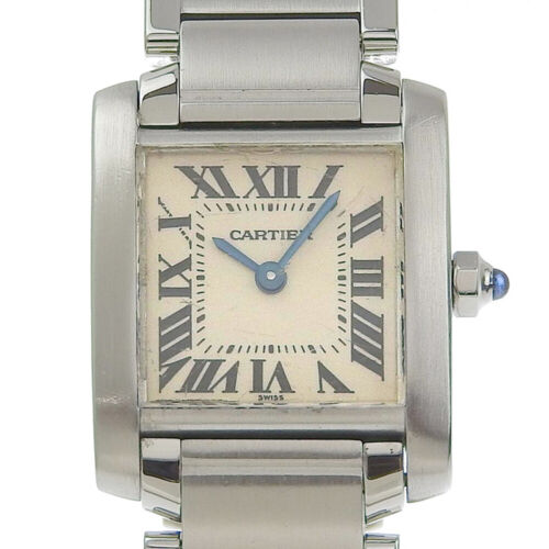 CARTIER Tank francaise SM Watches W51008Q3 Silver WhiteDial Stainless Stee...