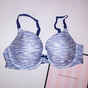Victoria Secret Bra 36C Demi Blue White Stripe Lined Cups Underwire