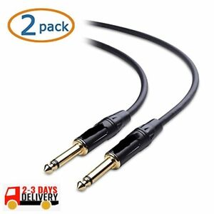 2 PACK 1/4 quarter inch TS Instrument Cable shielded Guitar patch cord 6 ft
