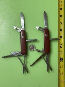 Lot Of 2 Red Victorinox Swiss Army Huntsman Knife Nice Condition.   #233
