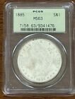 1885 P Morgan Silver Dollar PCGS MS63 OGH No Reserve Free Shipping