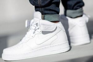 Nike Air Force 1 Mid '07 Shoes Triple White CW2289-111 Men's Multi Size NEW