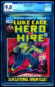 HERO FOR HIRE 1 CGC 9.0 UNPRESSED WHITE PAGES 6/1972 💎 SEE GRADER NOTES BELOW