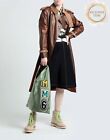 RRP €2190 BURBERRY Trench Coat US4 UK6 XS-S Two Tone Contrast Leather Belted