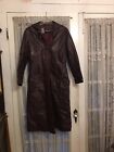 Vintage Vincent’s Indiana ladies long lined brown leather hooded trench coat