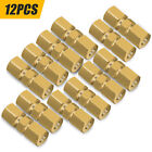 12PCS Straight Brass Brake Line Compression Fitting Unions For OD Tubing 3/16