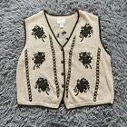 Vtg Christopher & Banks Hand Embroidered Sweater Vest XL St Patrick’s Day STAINS