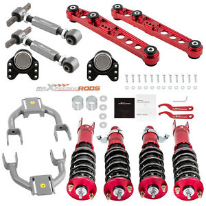 Coilovers Suspension Kit+Adjustable Control Arm Camber Kit for Honda Civic 92-95 (For: Honda)