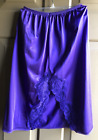 Vintage Vanity Fair Womens Purple Half Slip Silky Nylon Lace Slit Small Made USA
