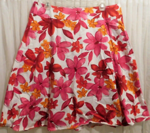 George Stretch Women's size 14 Bold Floral Flared Knee Length SKIRT