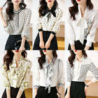 Fall Spring Korean Womens Office Business Workwear Casual Tops Blouse T-shirt