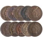 (10 PC. LOT) Indian Head Cent Pennies MIXED 1800'S AND 1900'S AVERAGE CIRCULATED