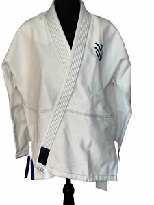 Sanabul Adult Kimono Jacket Size A1 White Blue Martial Arts Embroidered BJJ Men